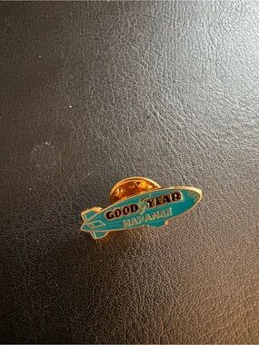 Napanee Teal Enamel Blimp Brooch